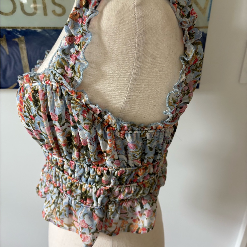 ASTR Floral Ruffle Blouse - Multicolor - Picture 5 of 6